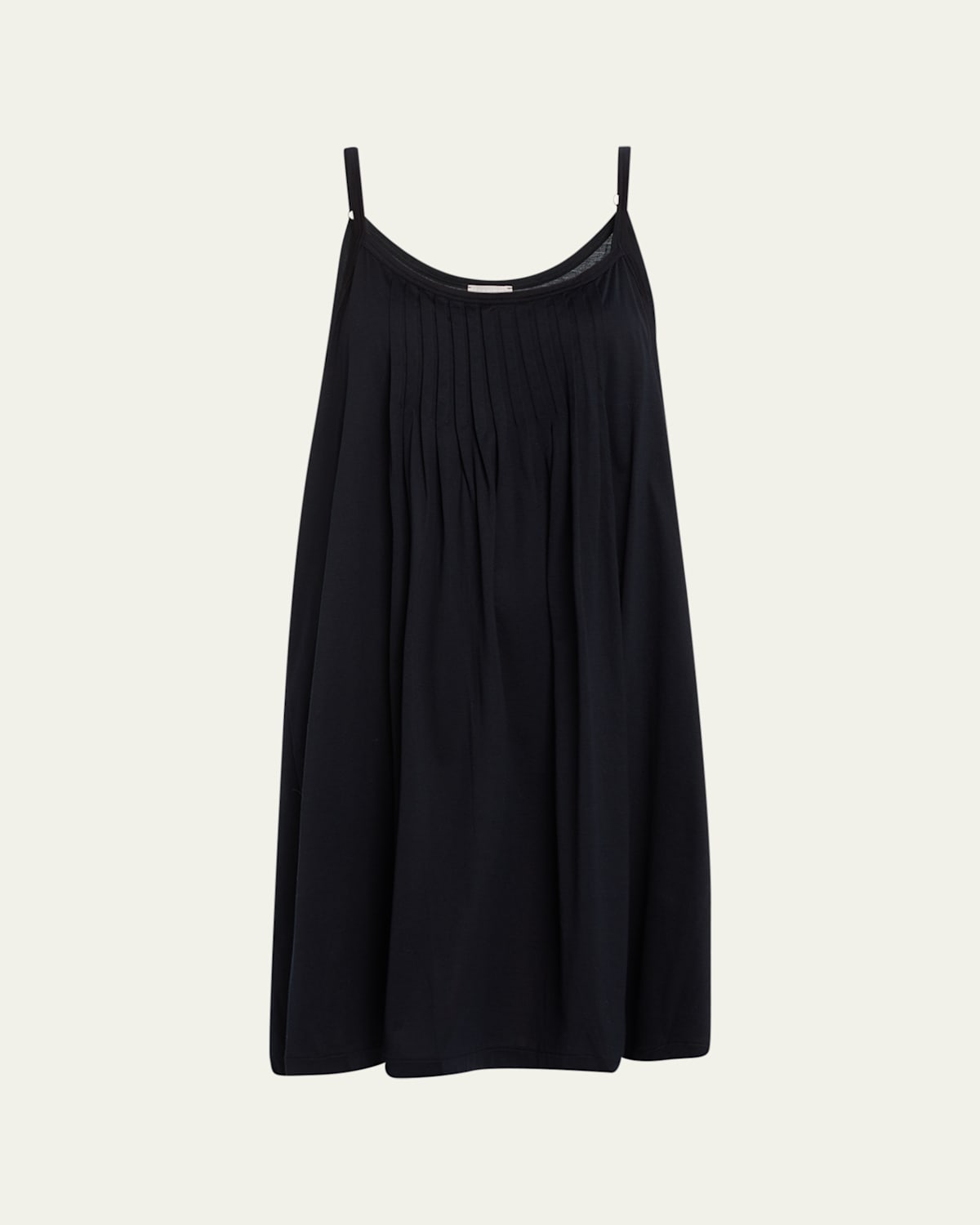 Hanro Juliet Pleated Cotton-jersey Nightdress In Black