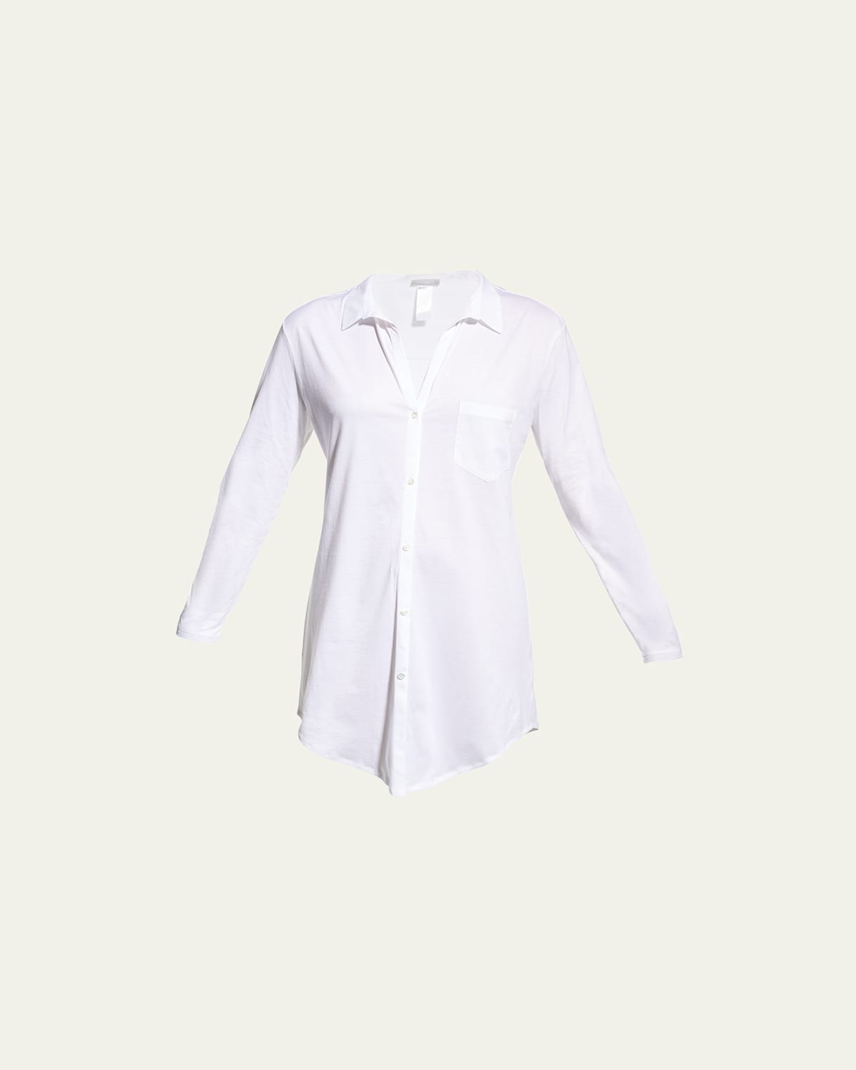 Shop Hanro Cotton Deluxe Boyfriend Sleepshirt In White
