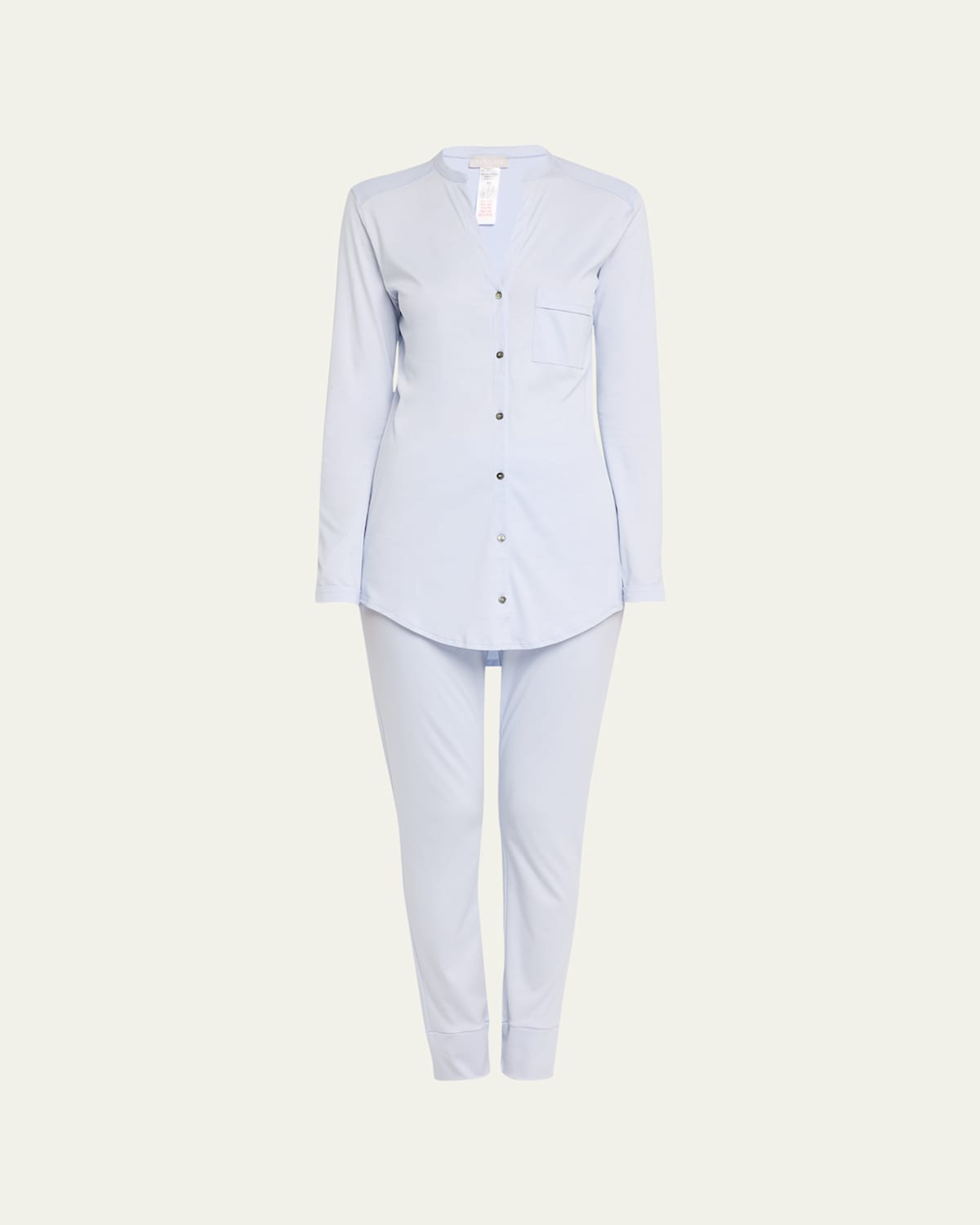 Hanro Pure Essence Two-piece Pajama Set In Blue