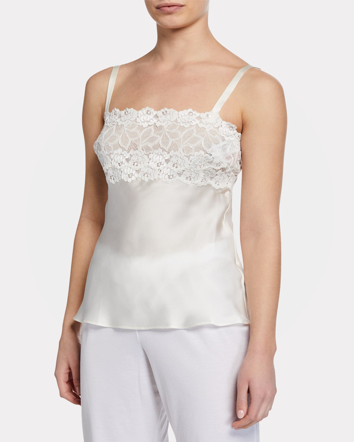 Lace-Top Silk Camisole