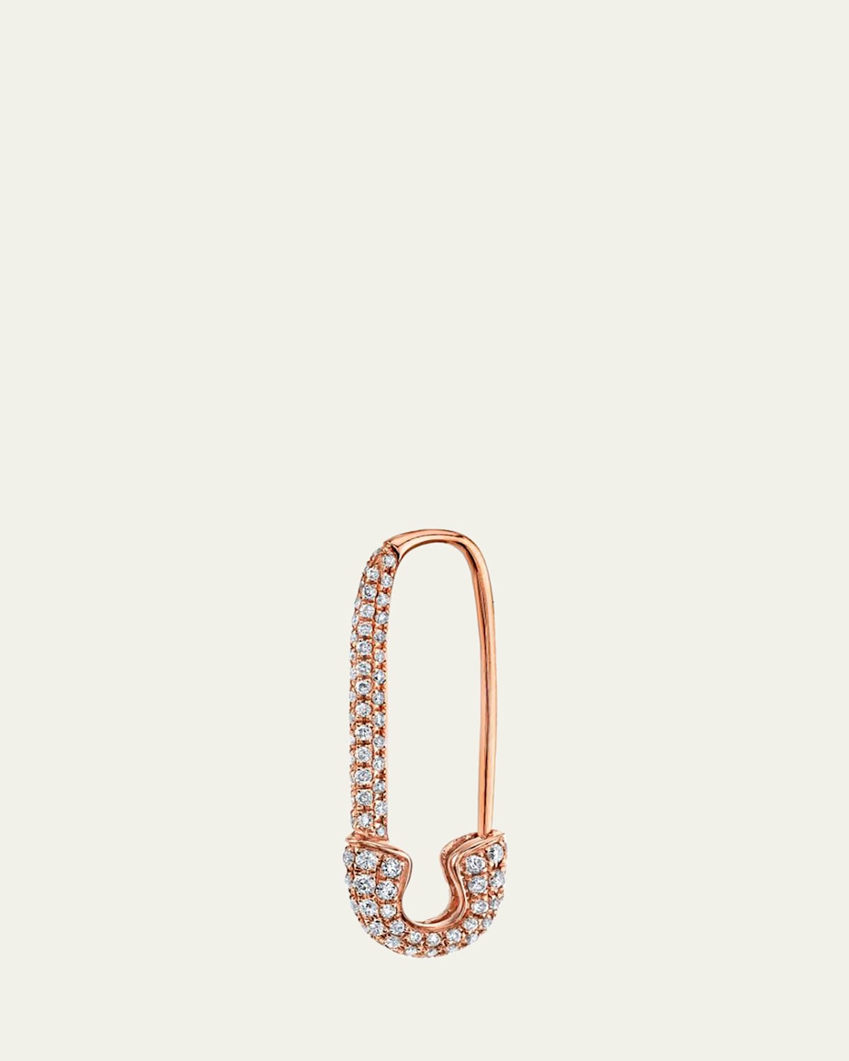 18k Rose Gold Diamond Safety Pin Earring (Single)
