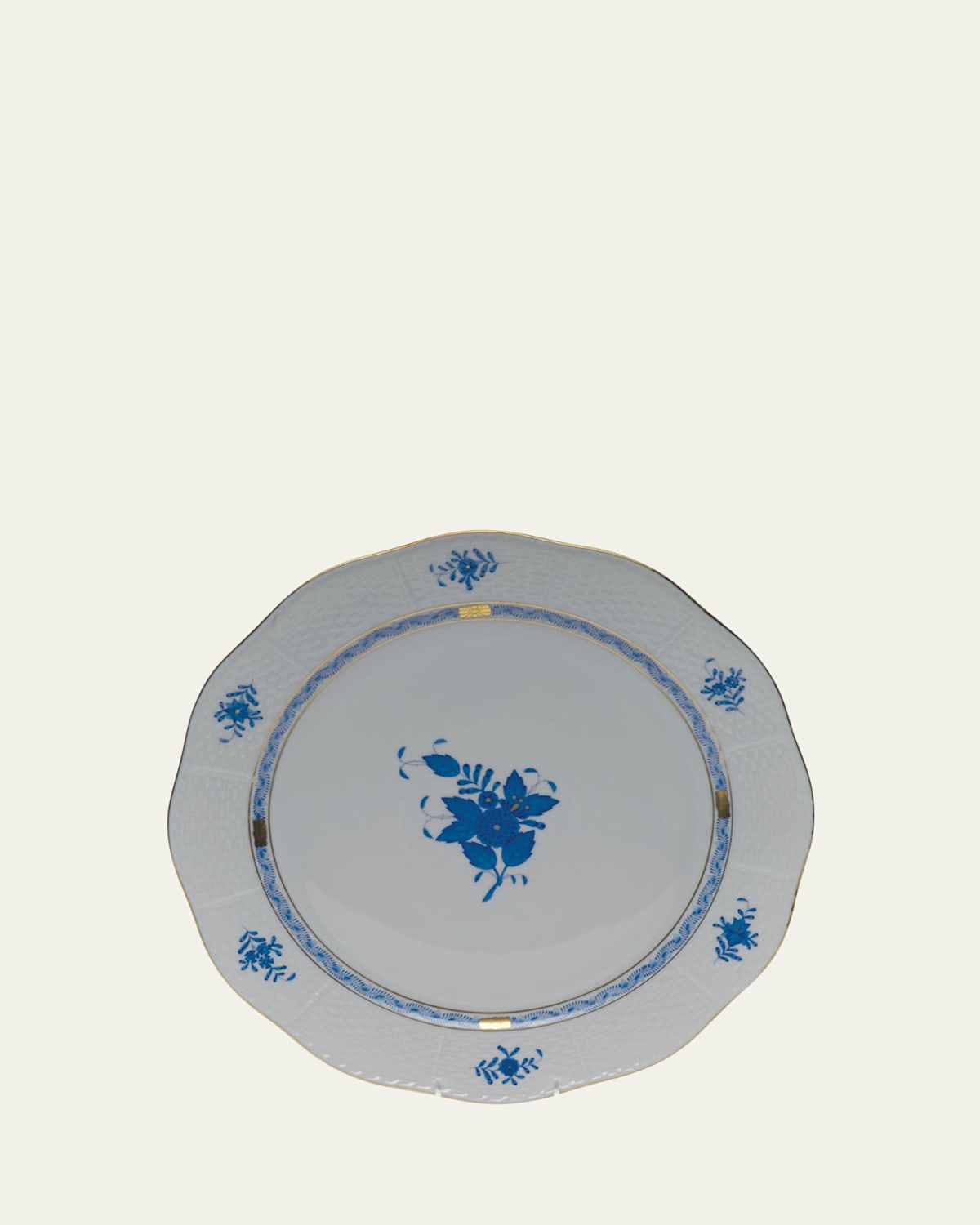 Herend Chinese Bouquet Round Platter In Blue