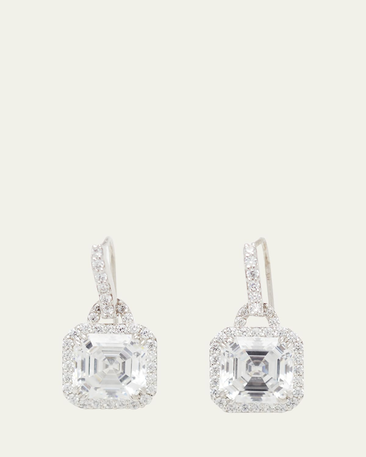 3.5ct Asscher Cut Cubic Zirconia Earrings