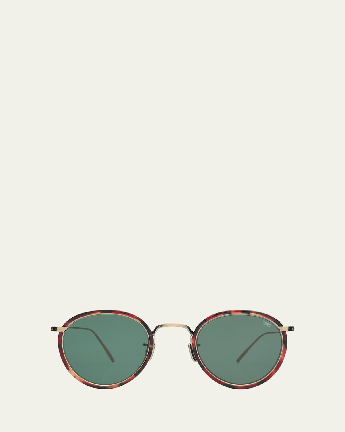 Men's 717E Round Acetate-Wrapped Metal Sunglasses