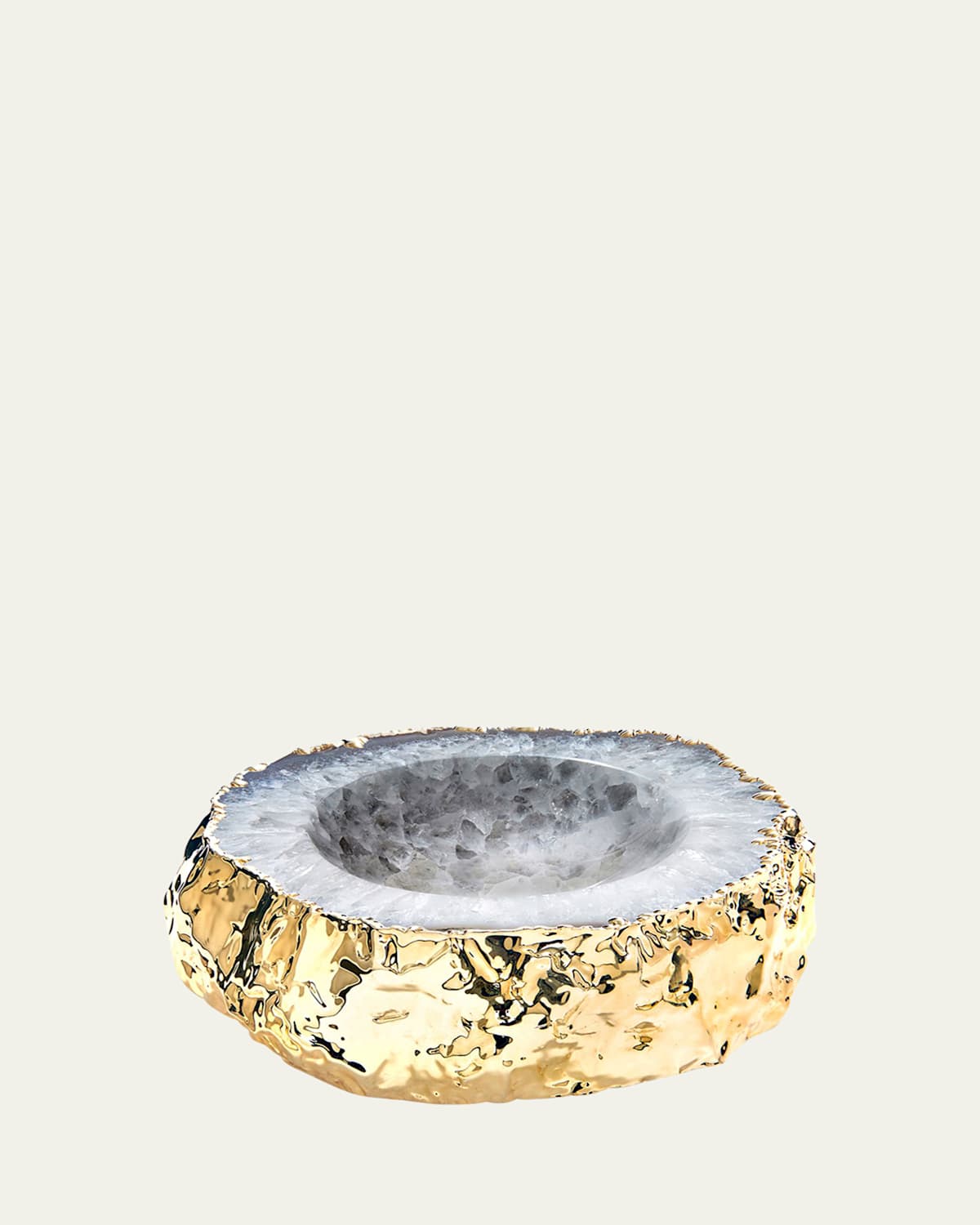 Anna New York Cascita 24k Goldplated Agate Bowl In Natural Gld