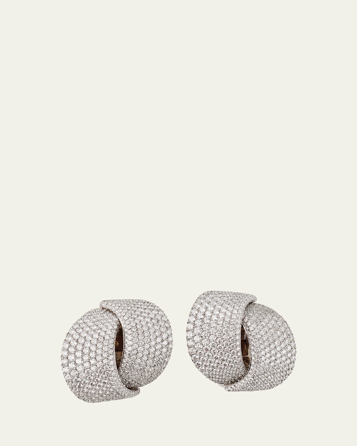 White Gold White Diamond 10.65tcw Earclips