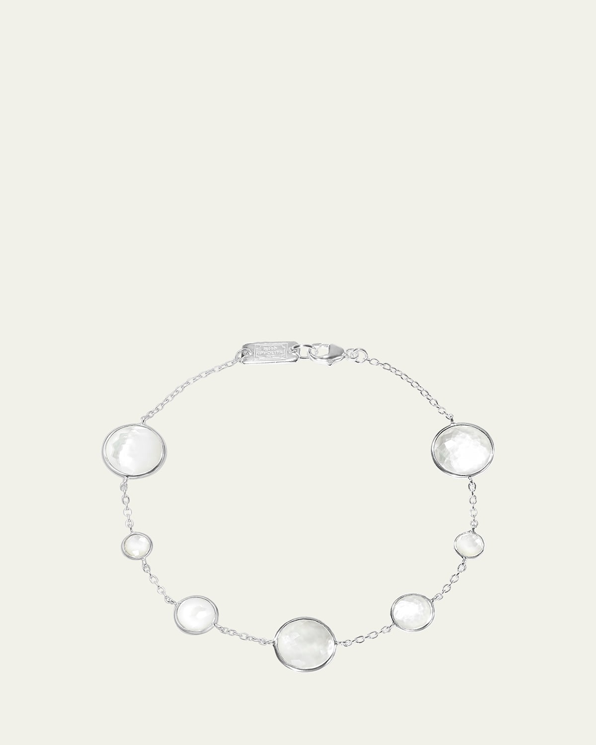 7-Stone Link Bracelet in Sterling Silver