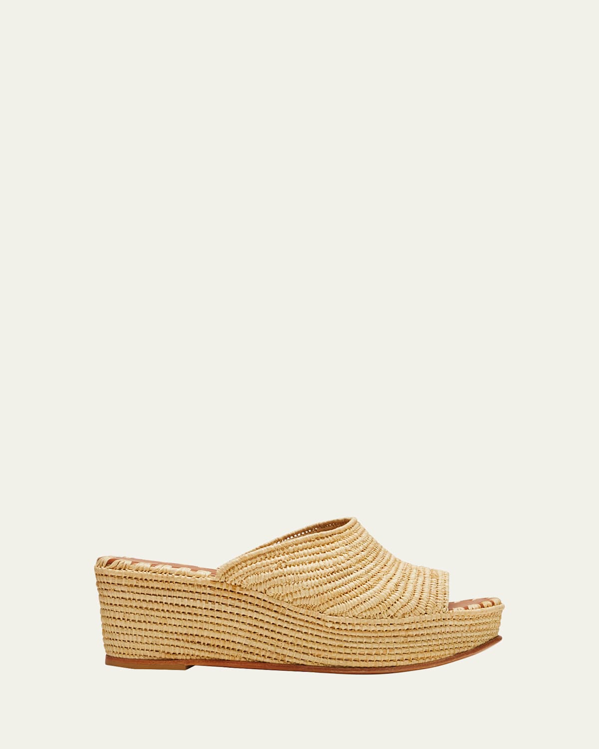 Karim Woven Raffia Wedge Slide Sandals