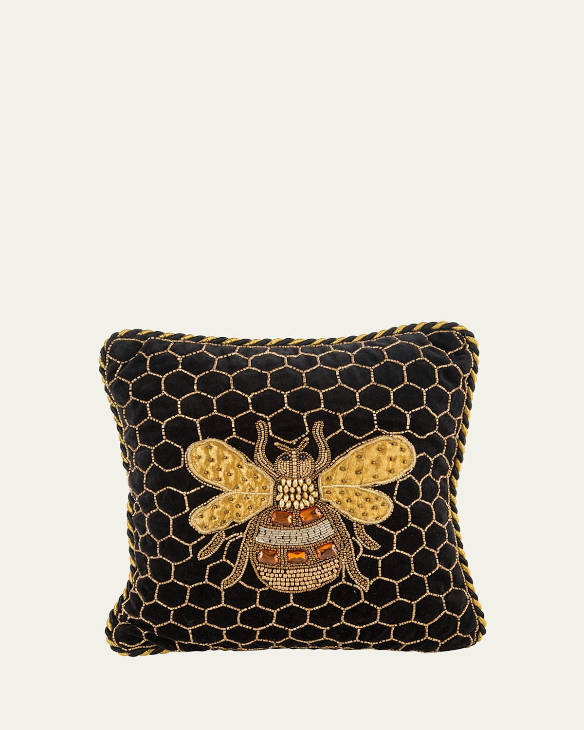 Mackenzie-childs Mackenzie Childs Queen Bee Embellished Accent Pillow