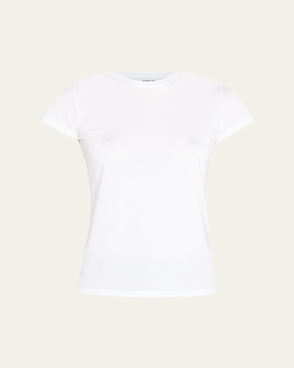 Vince Essential Crewneck Pima Cotton Tee In White