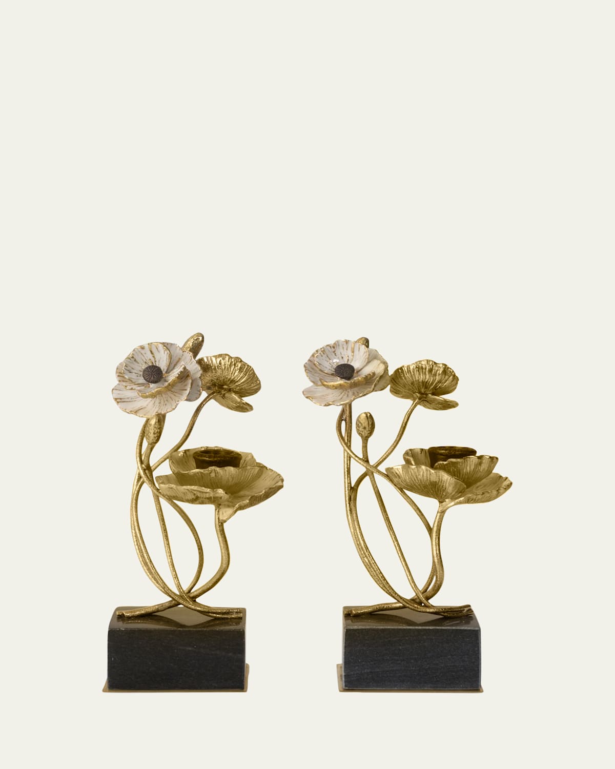 Michael Aram Anemone 2-piece Candleholder Set In Black