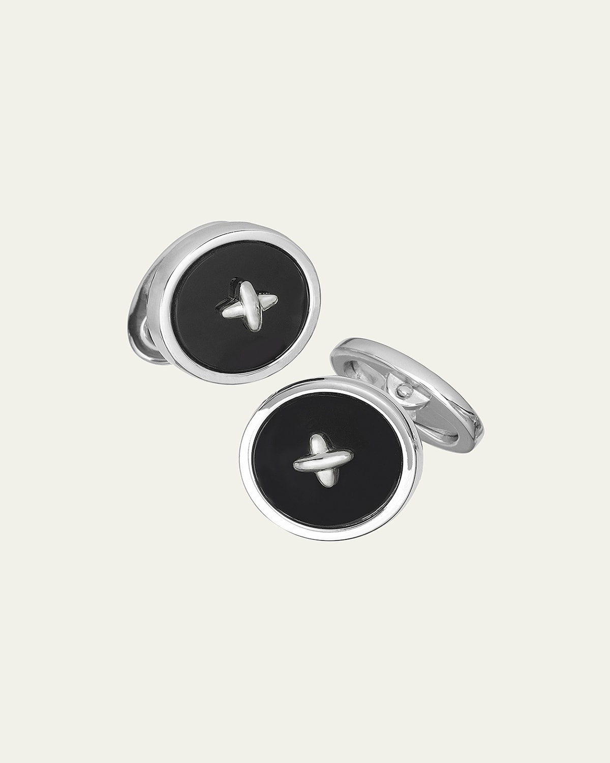 Jan Leslie Men's Black Onyx Button Cufflinks | Thumbnail 4 Jan Leslie Men's Black Onyx Button Cufflinks | Thumbnail 4