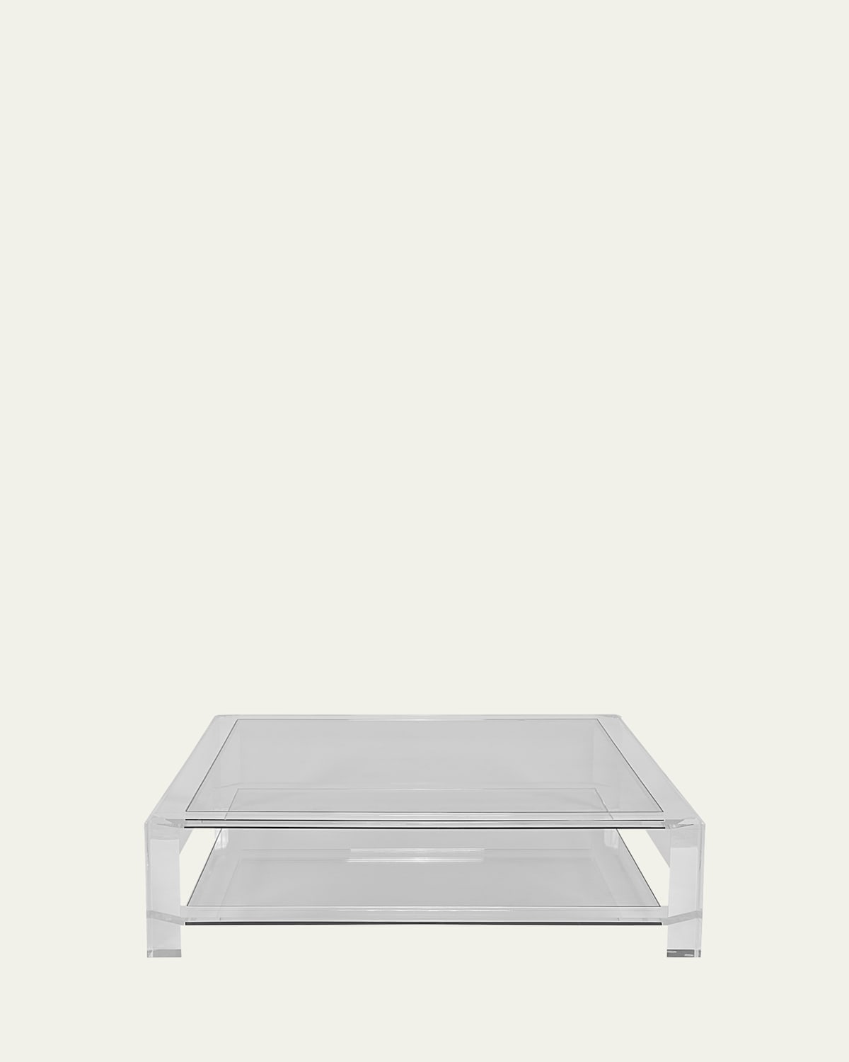 Interlude Home Surrey Acrylic Square Cocktail Table, Large