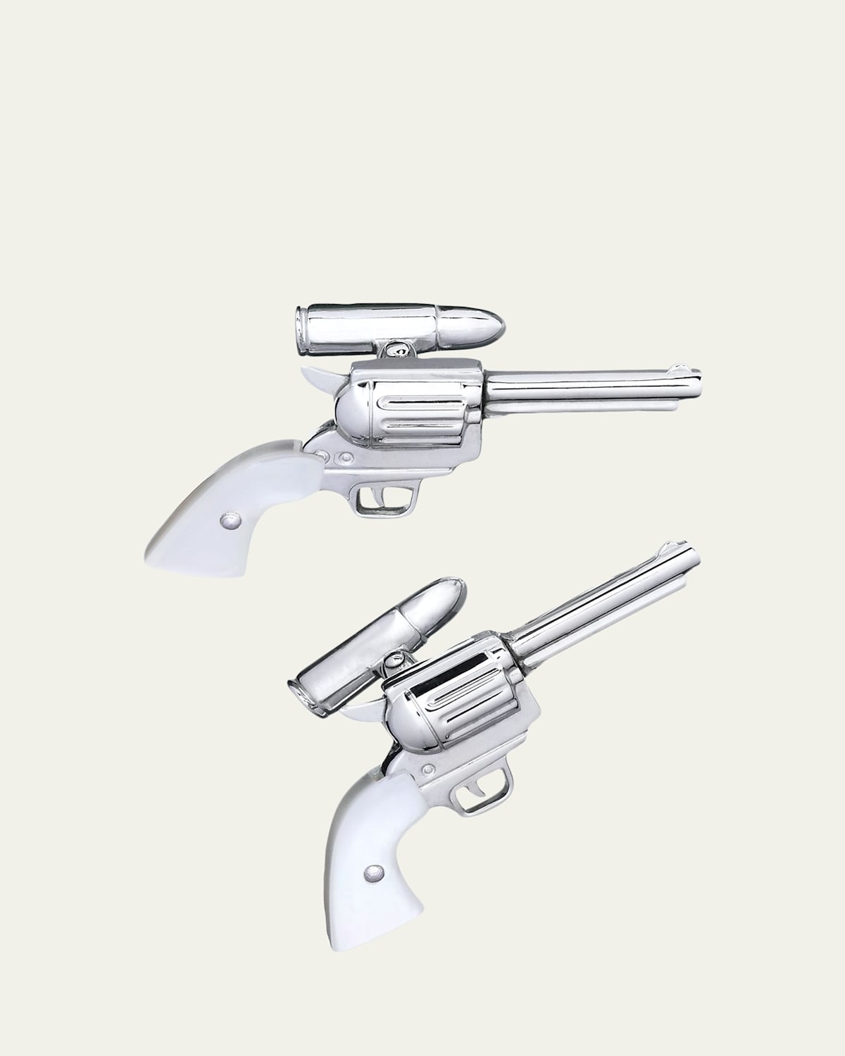 Silver Gun Cuff Links