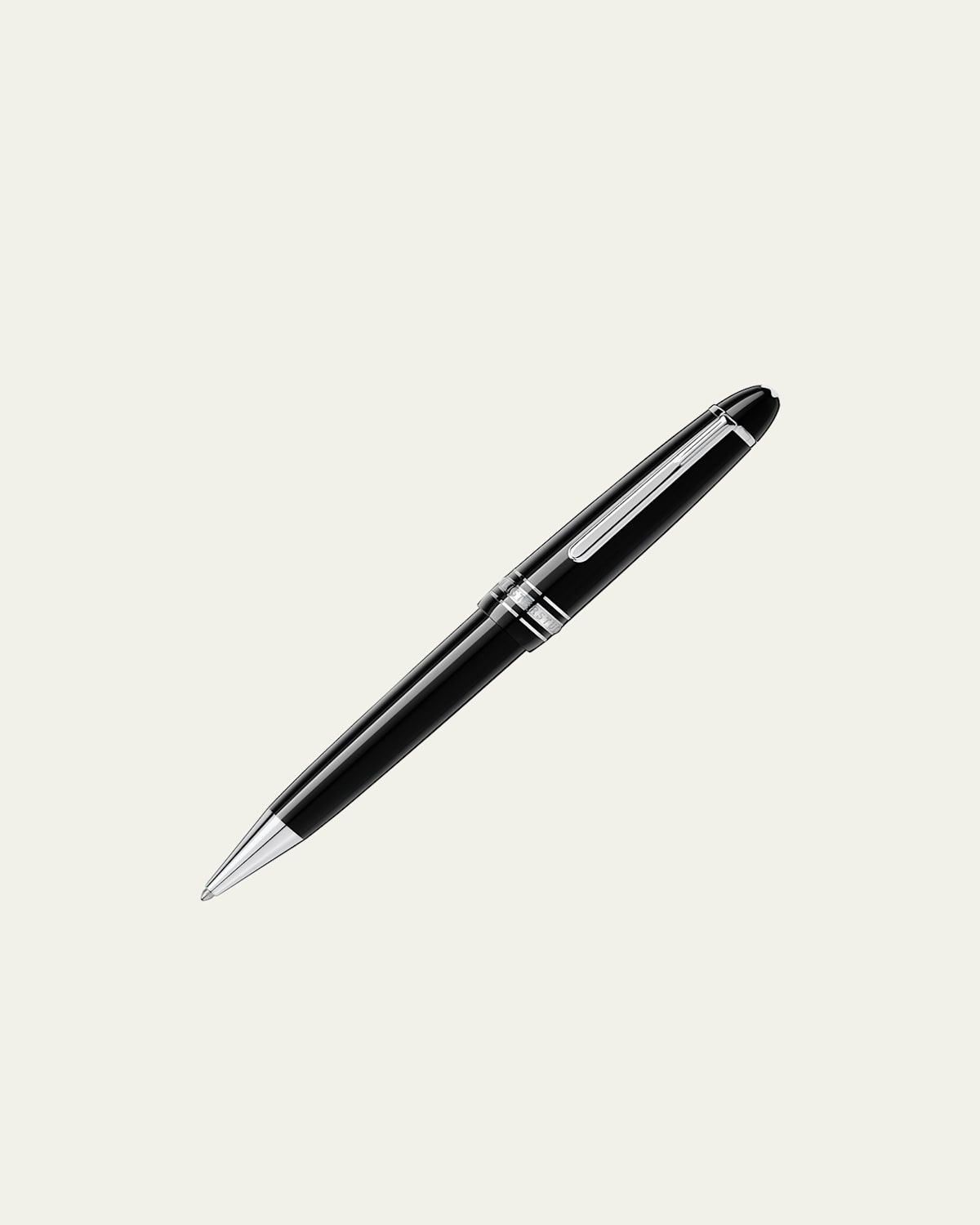 Montblanc Meisterstuck Midsize Platinum Black Ballpoint Pen 114185 In Black