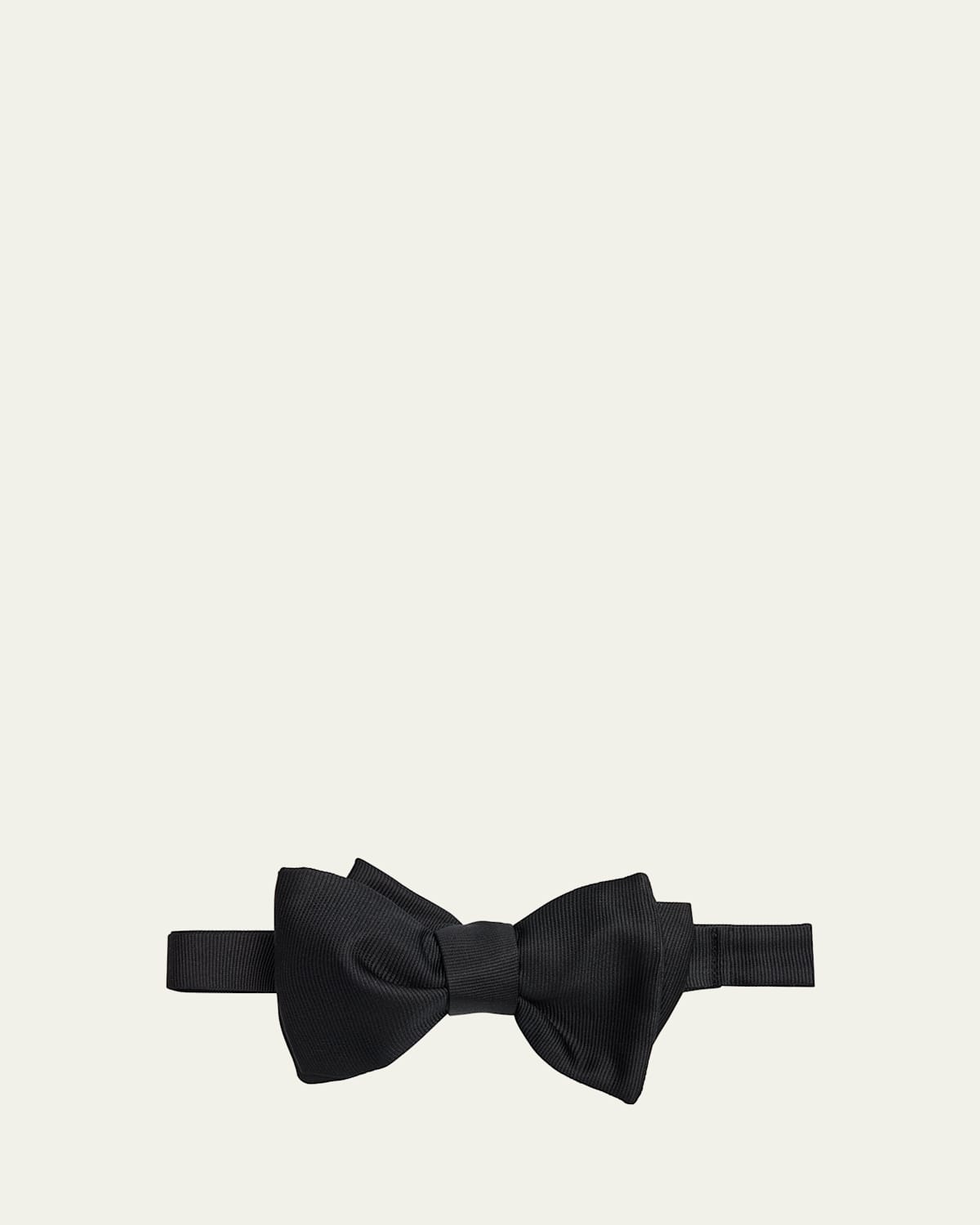 Giorgio Armani Men's Silk Grosgrain Bow Tie, Black Pattern | Thumbnail 2