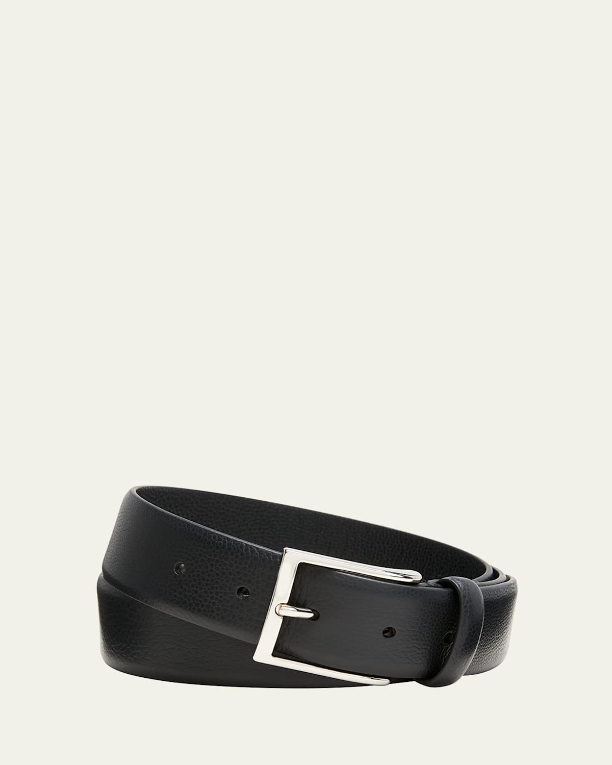 Simonnot Godard Men's Galuchat Grained Leather Belt, 35mm In Brown
