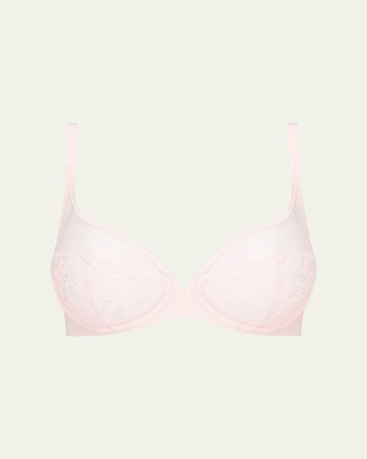Simone Perele Delice Two-part Full-cup Sheer Plunge Bra In Blush