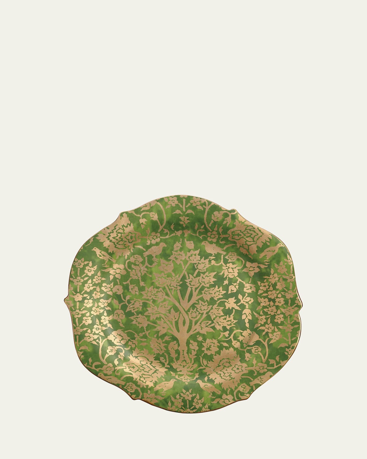 L'objet Fortuny Alberelli Large Platter, 14" Round In Green