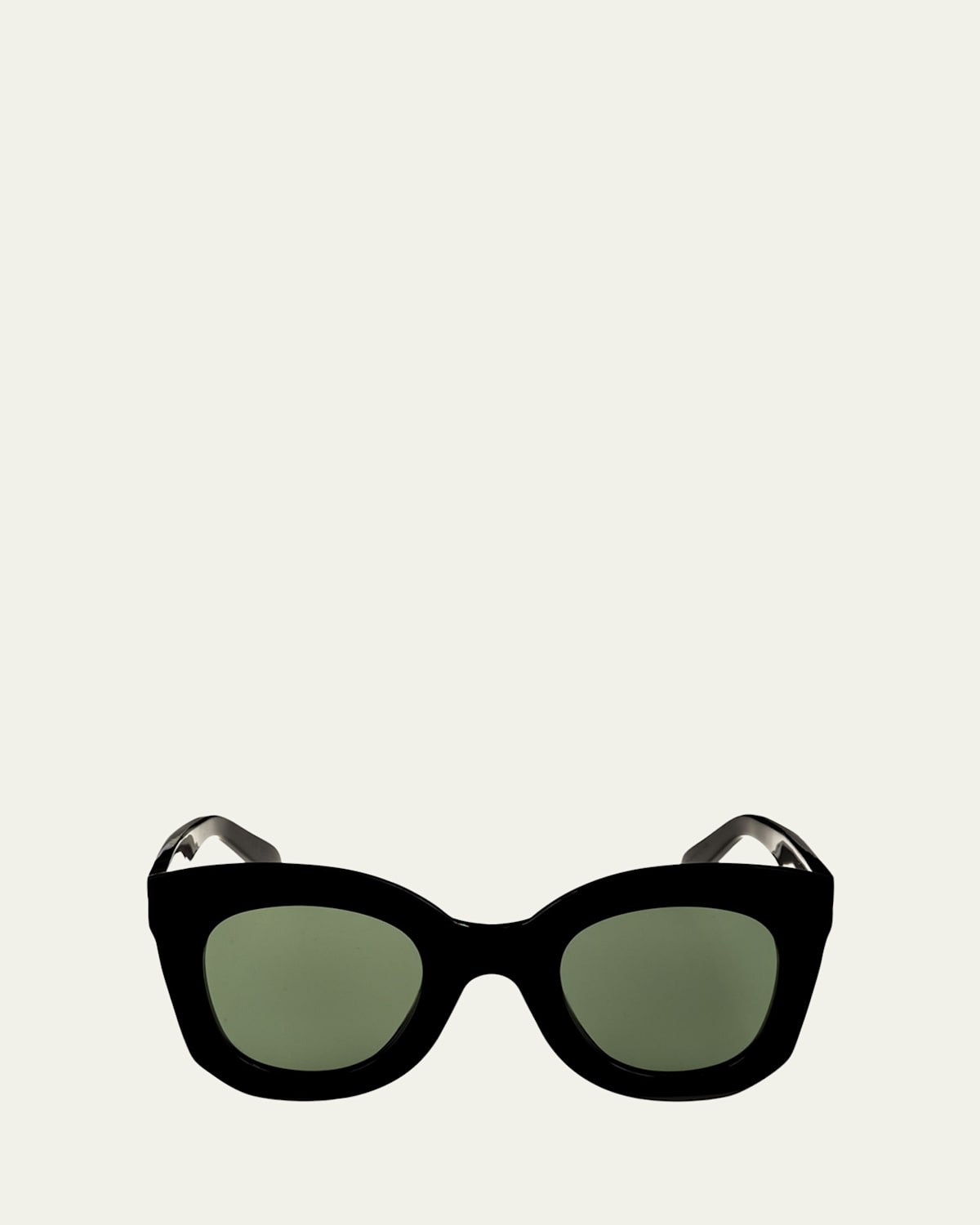 Celine Chunky Round Acetate Sunglasses In Black / Green