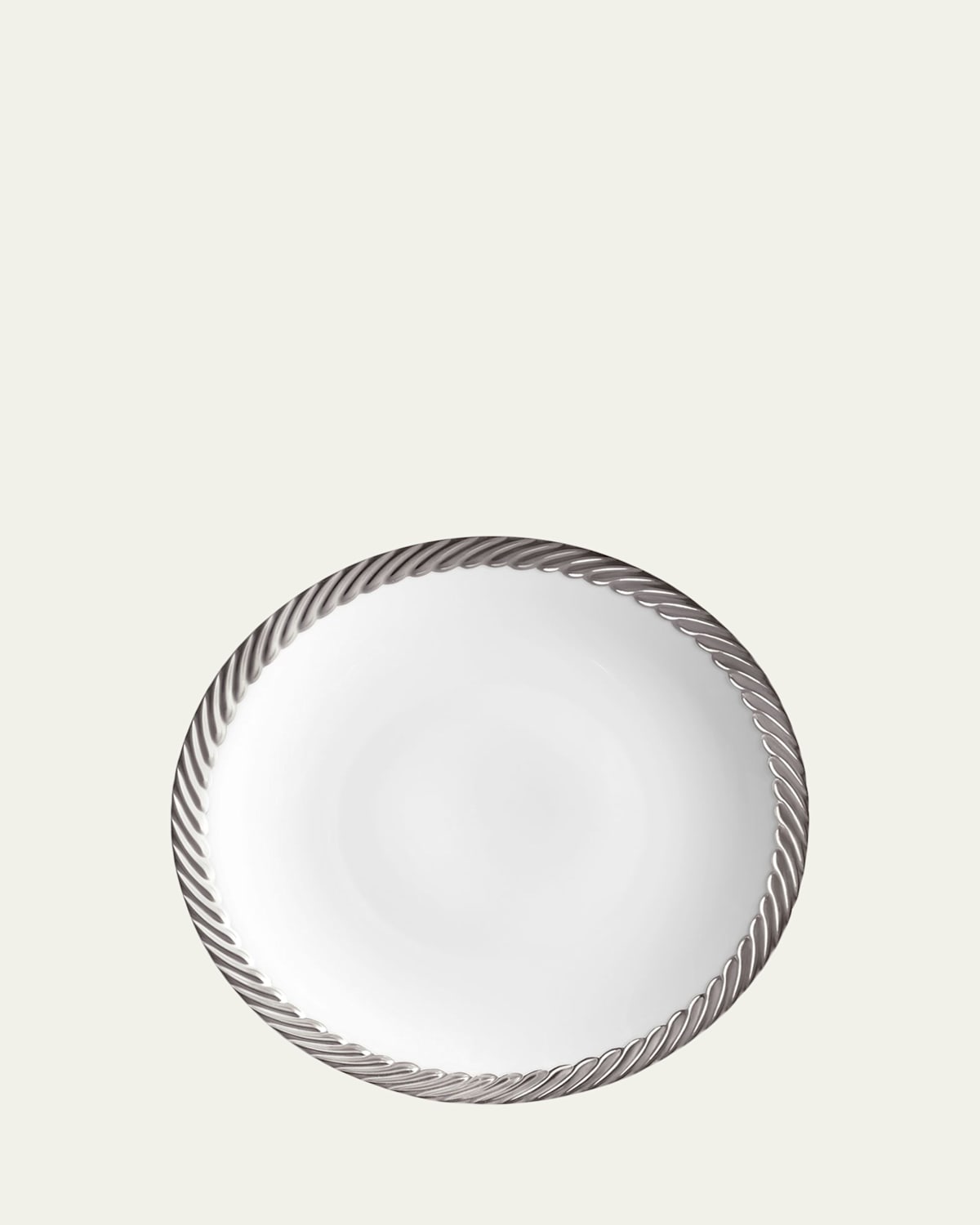 L'objet Corde Salad/dessert Plate, White/silver In White/silver
