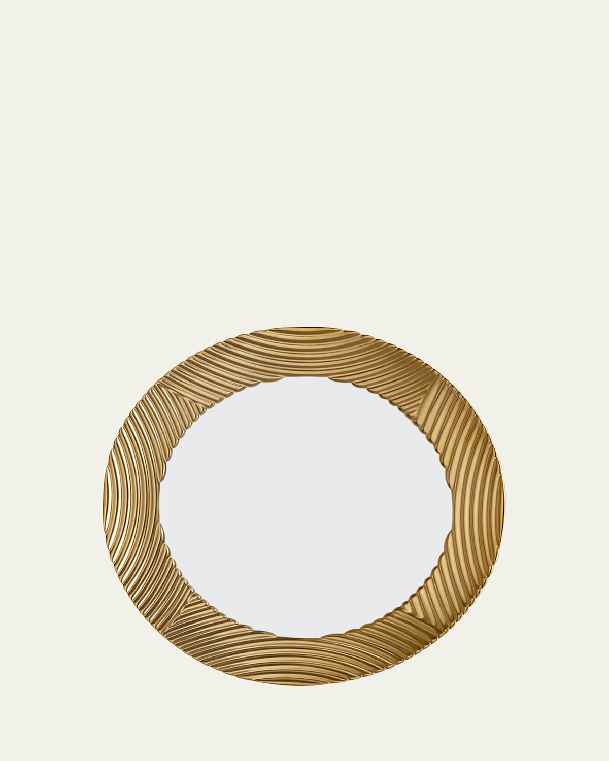 L'objet Corde Wide Rim Porcelain Charger Plate In White/gold