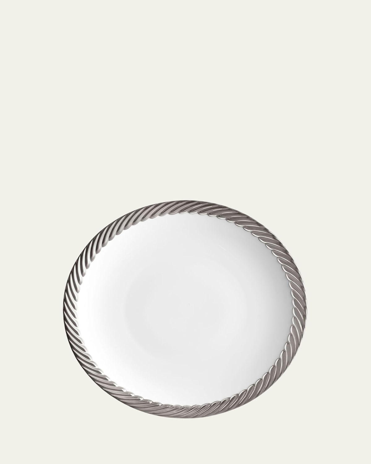 L'objet Corde Dinner Plate, White/silver In White/silver