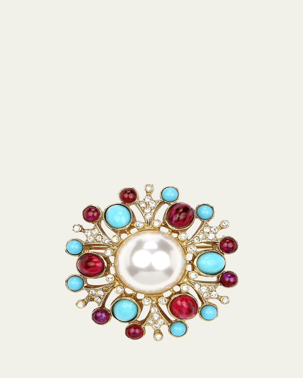 Ben-Amun Cluster Brooch w/ Pearly Center | Thumbnail 3