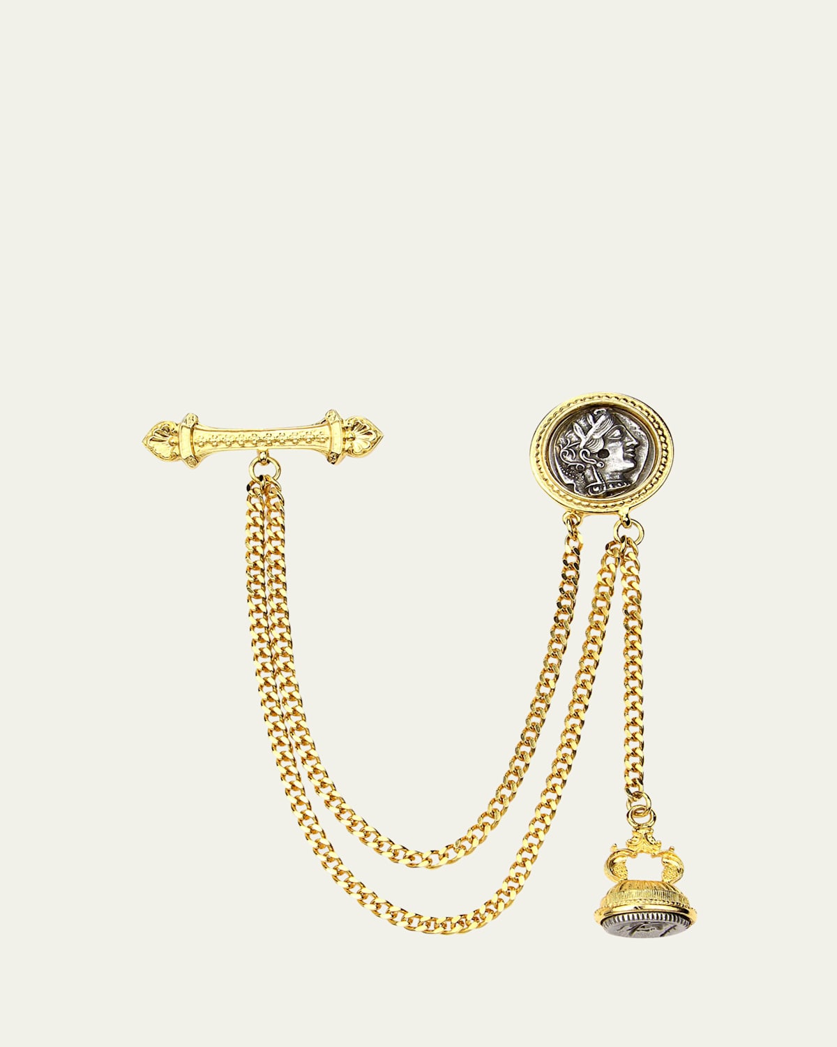 Ben-Amun Double Chain Coin Brooch | Thumbnail 3