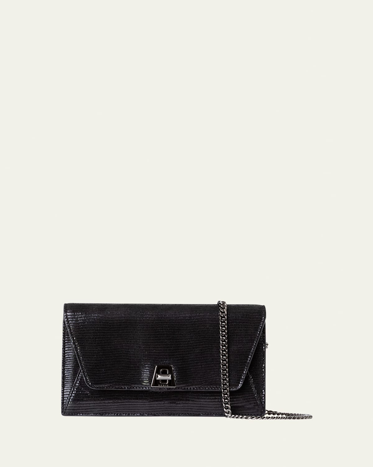 AKRIS ANOUK LIZARD-PRINT CLUTCH BAG W/ CHAIN 