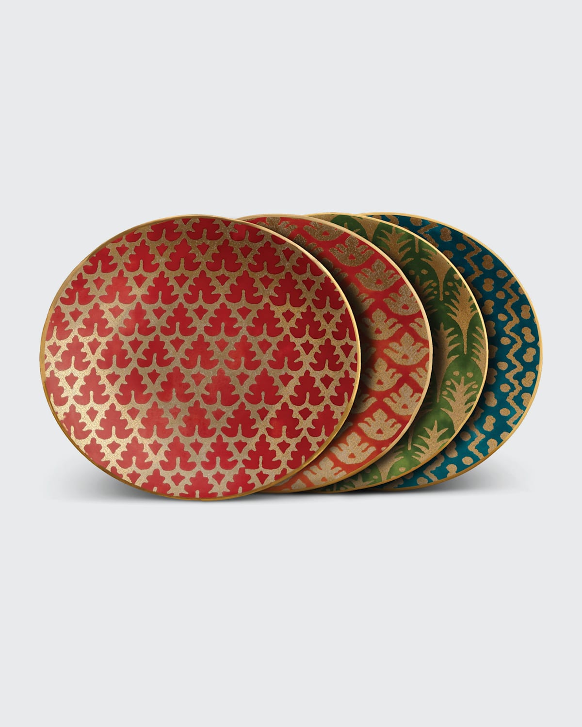 L'objet Fortuny Assorted 4-piece Canape Plate Set In Assorted Colors