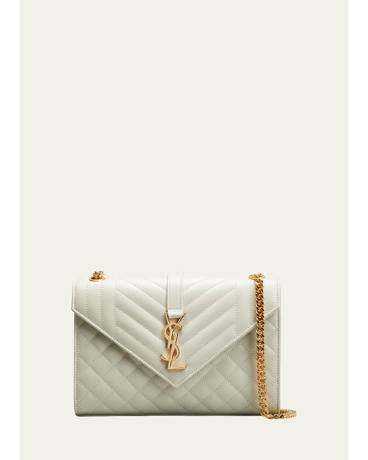 Envelope Triquilt Medium YSL Shoulder Bag in Grained Leather