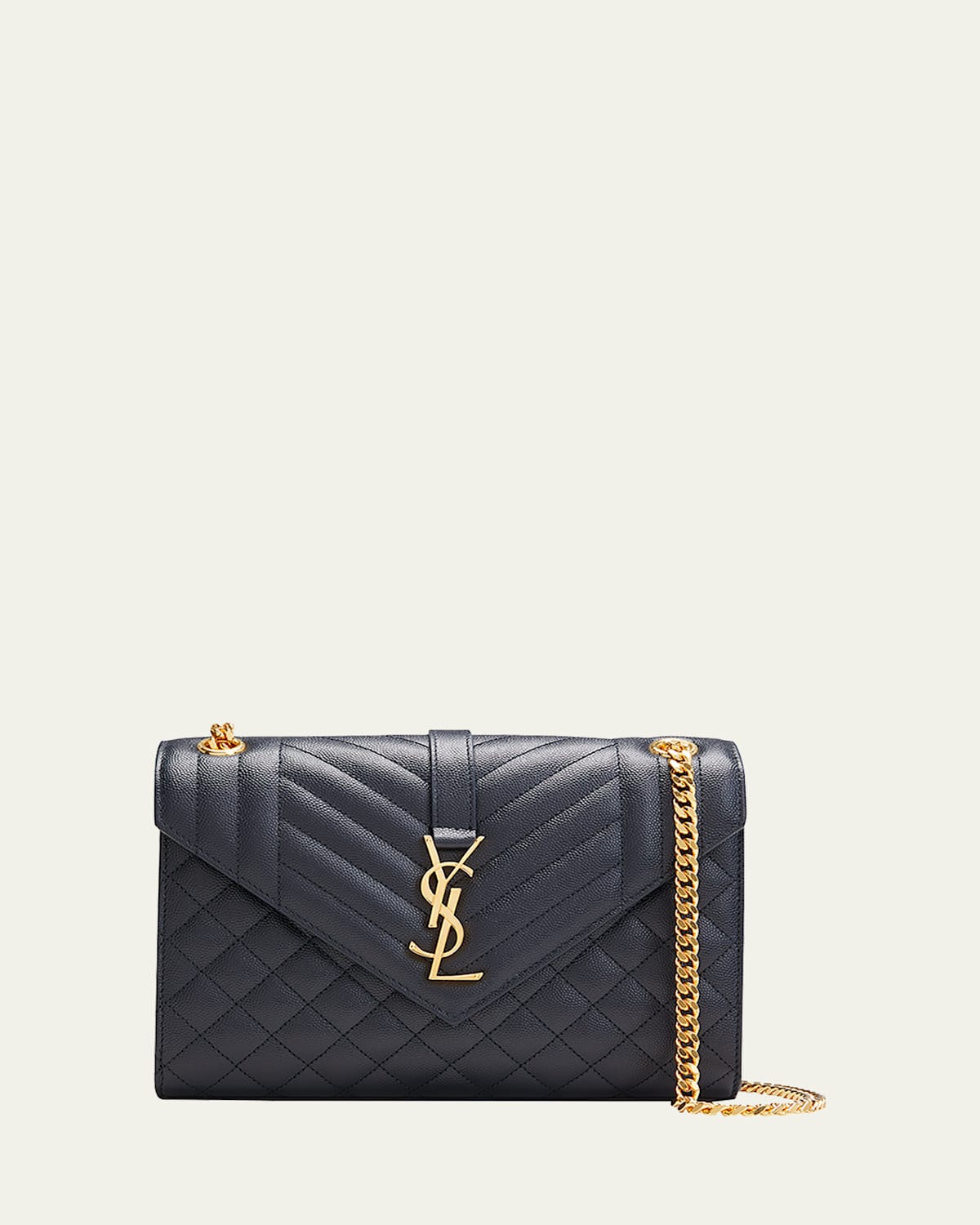 Saint Laurent Medium Envelope Chain Shoulder Bag In Blue