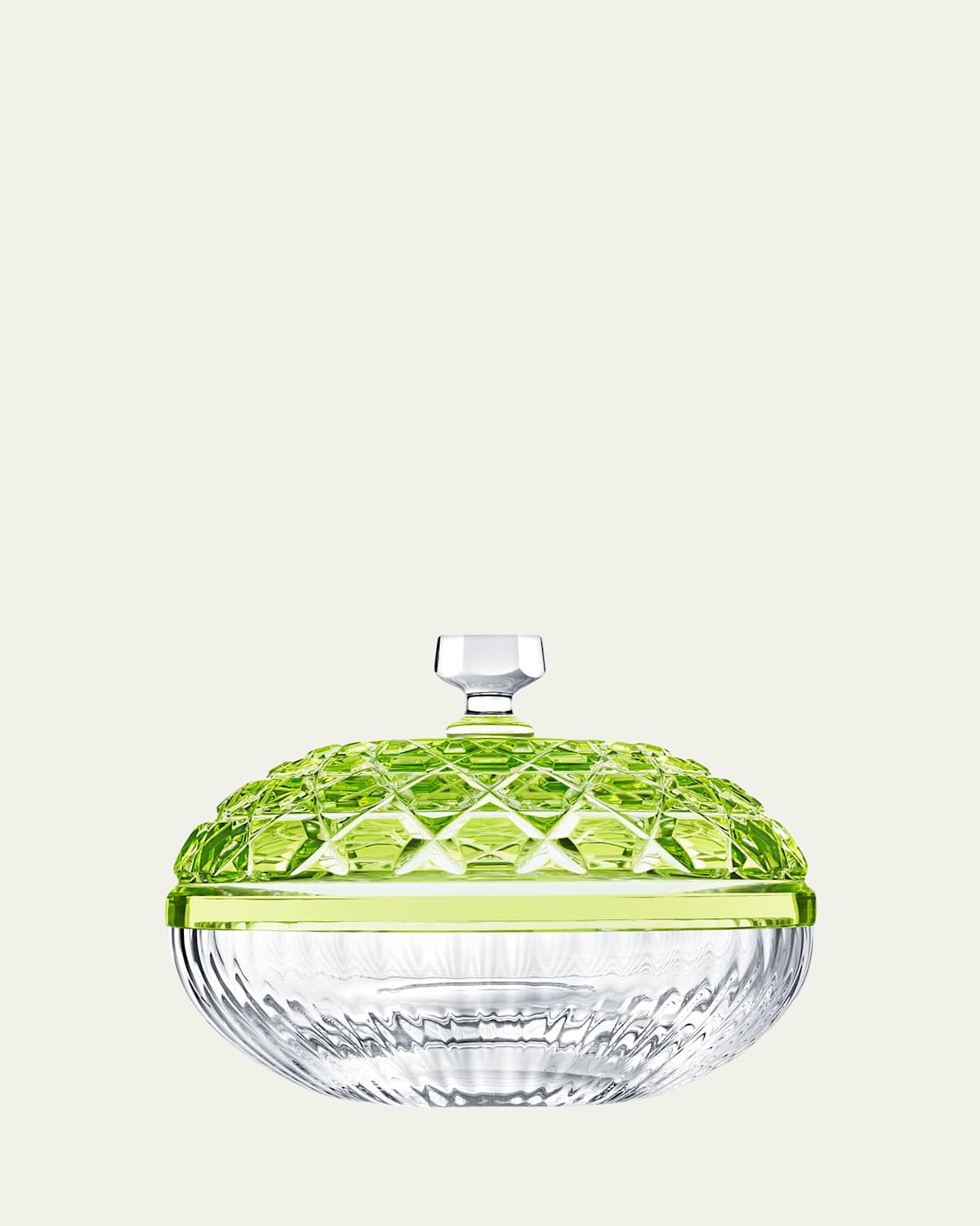 Saint Louis Crystal Royal Small Box, Chartreuse