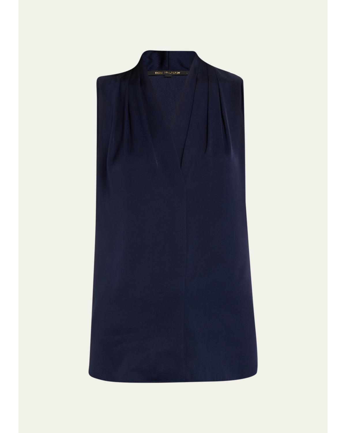Mila Silk-Stretch Sleeveless Top