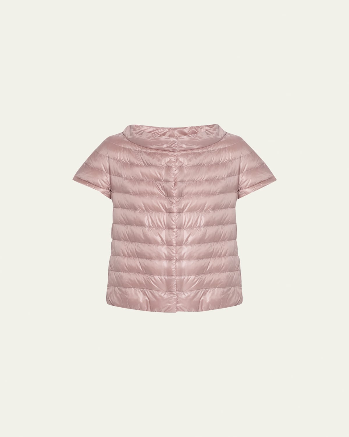 Herno Emilia Water-resistant Ultralight Nylon Puffer Cape In Pink