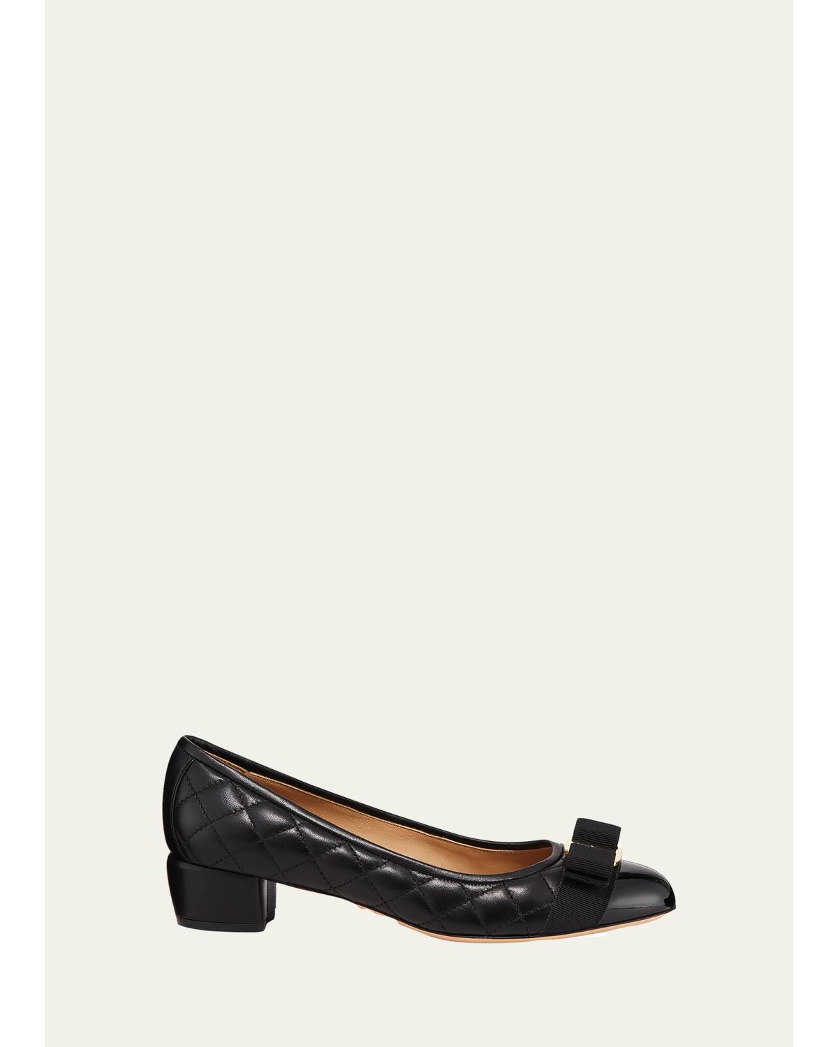 Vara Quilted Bow Ballet Pumps