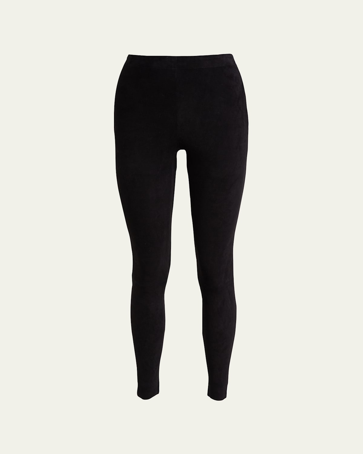 Maddox Suede High-Waist Side-Zip Leggings