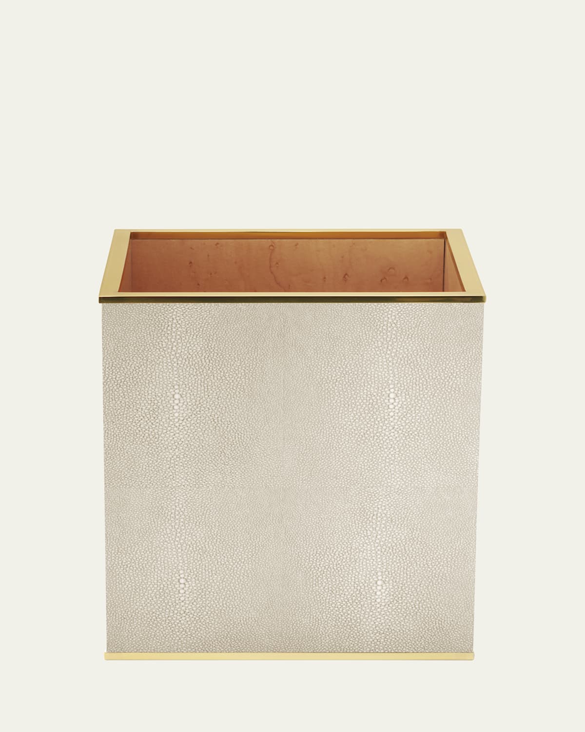 Classic Faux Shagreen Wastebasket