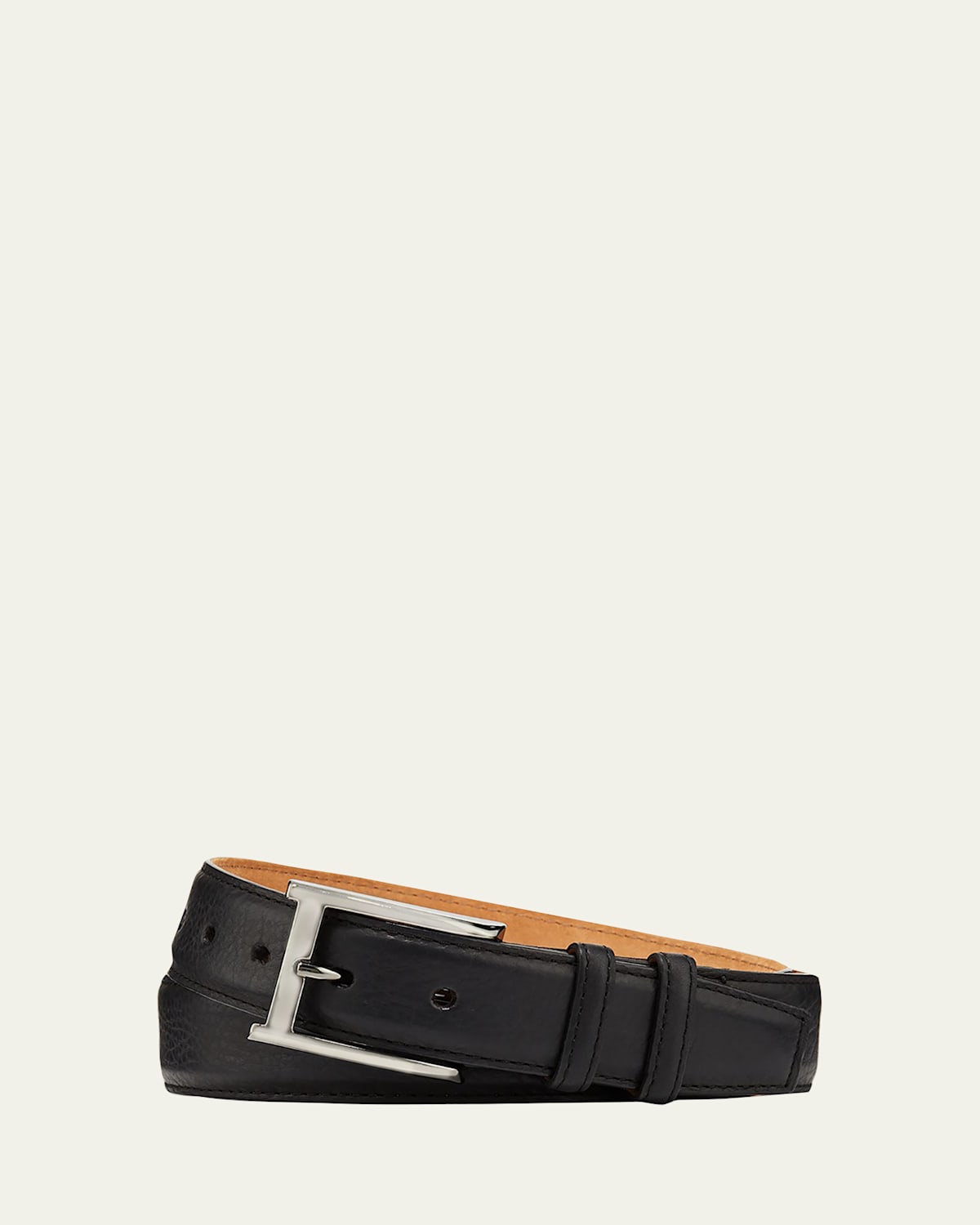 Pebbled Bison Leather Belt