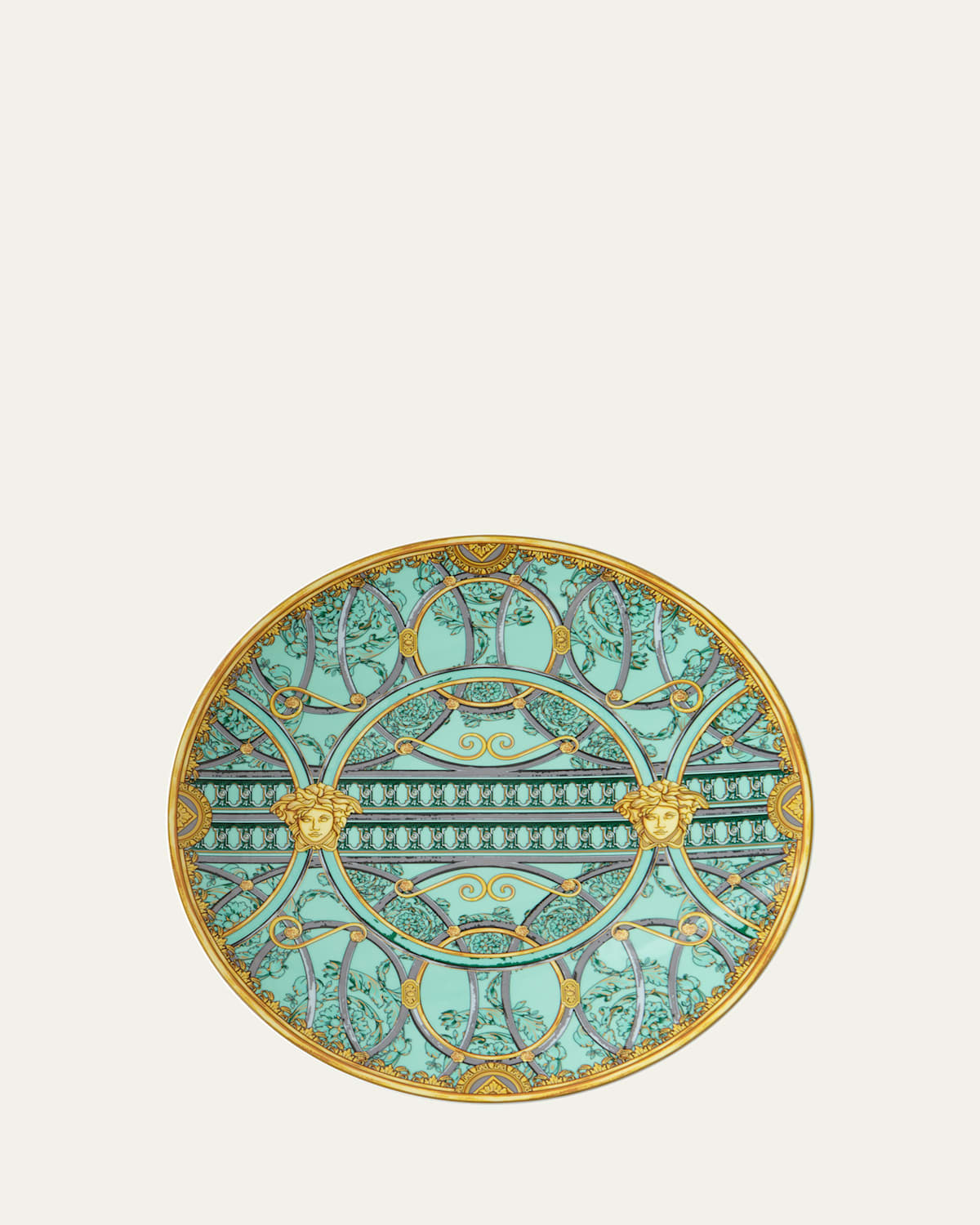 Versace La Scala Del Palazzo Service Plate In Green