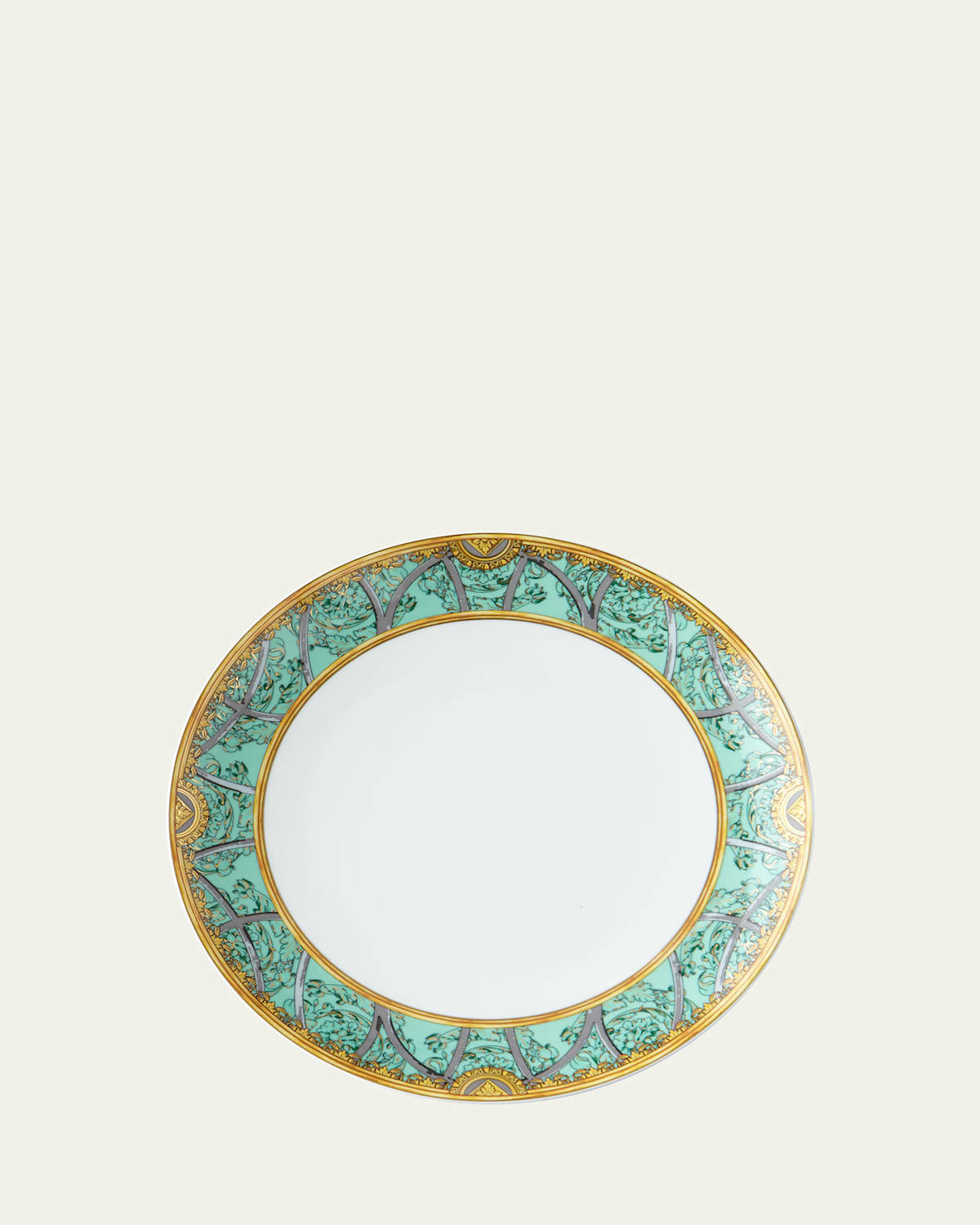 Versace La Scala Del Palazzo Dinner Plate In Verde