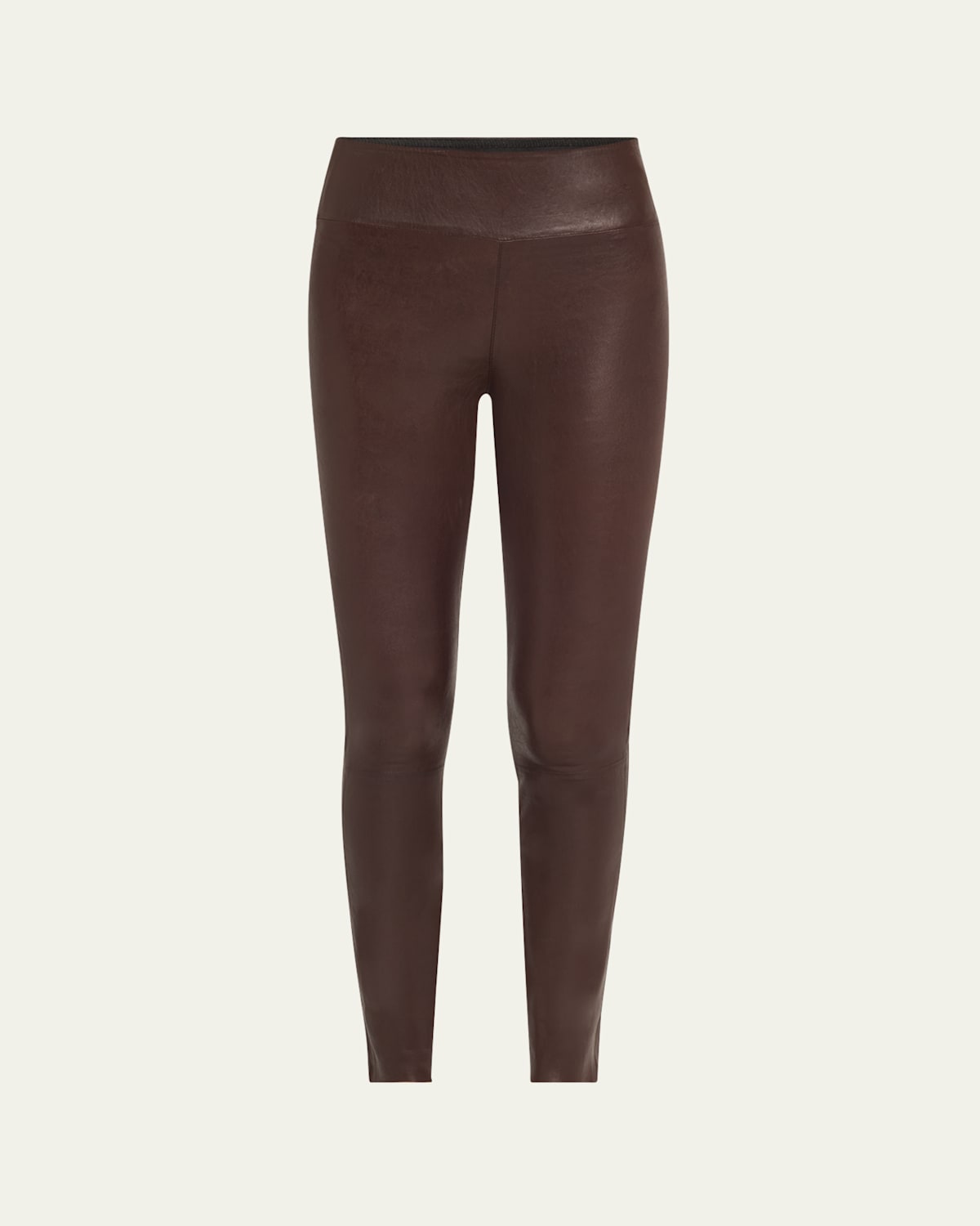 High-Waist Leather Ankle Leggings