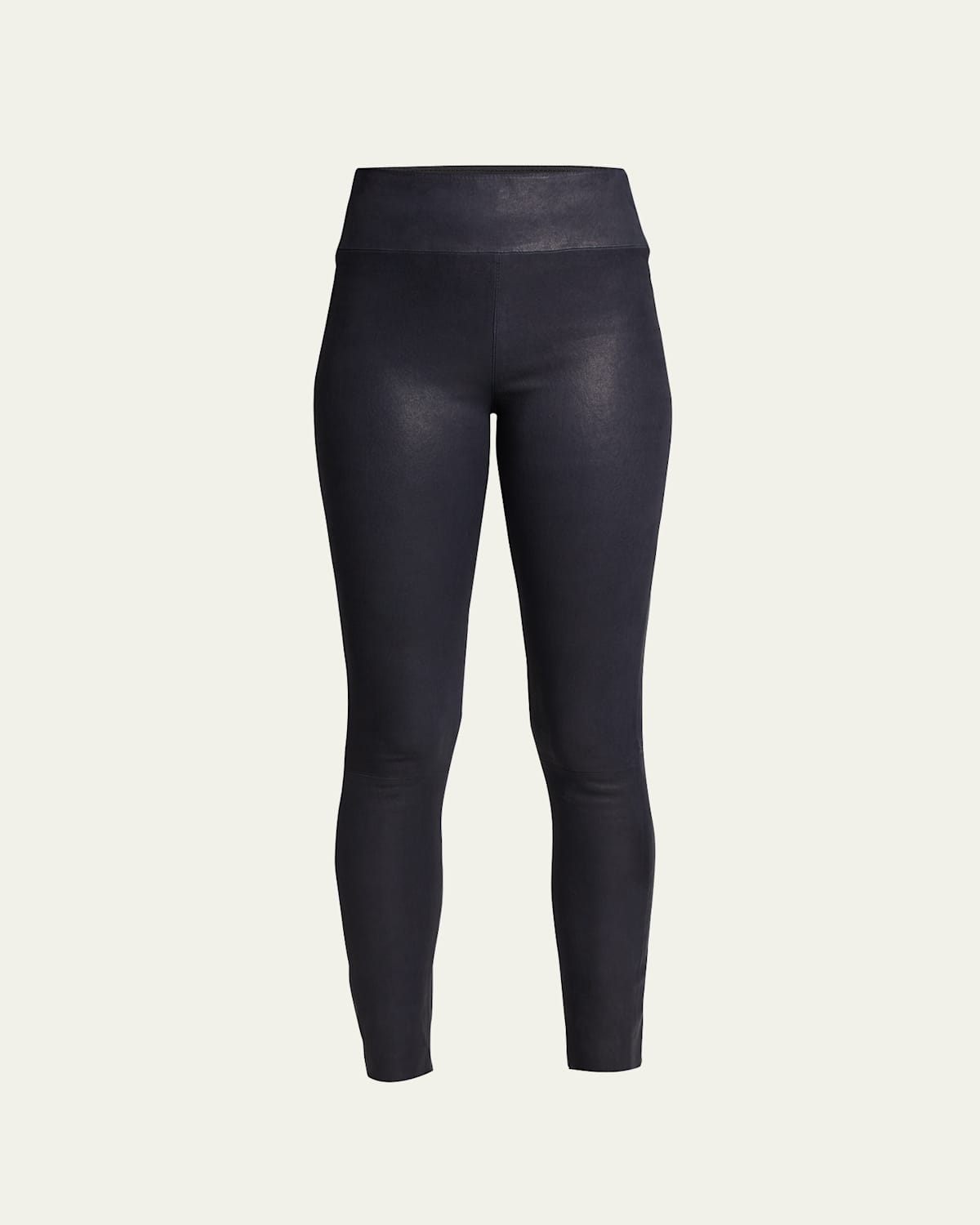 High-Waist Leather Ankle Leggings