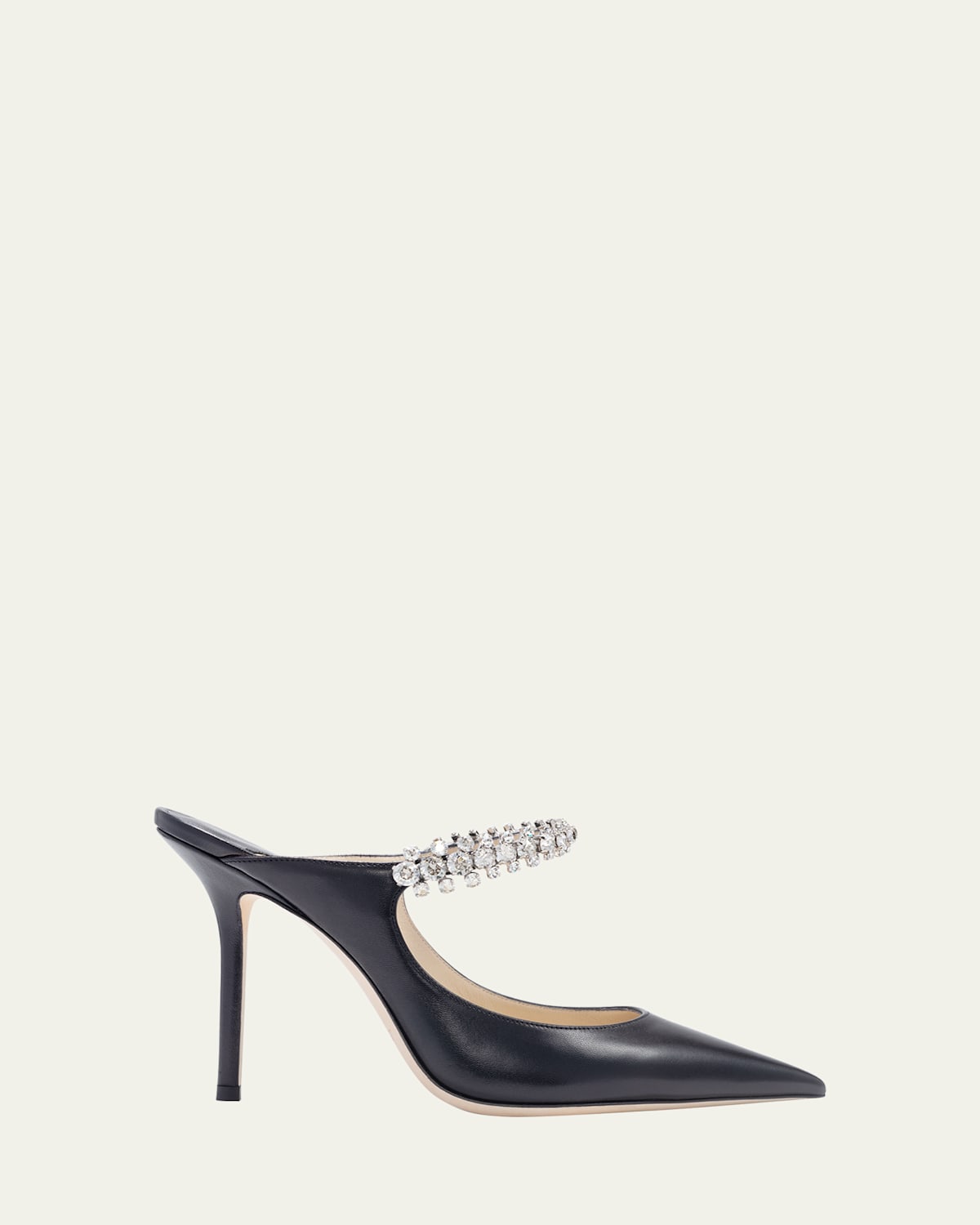 Jimmy Choo Bing Patent Crystal-Strap High-Heel Pumps