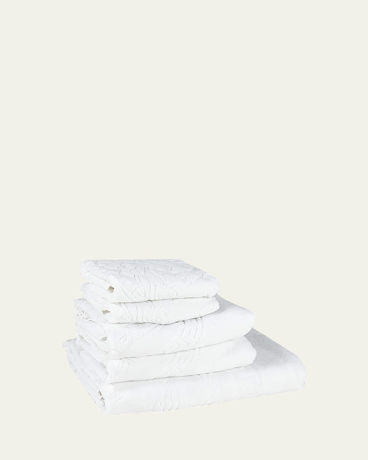 Versace Medusa 5-piece Classic Bath Towel Set In White