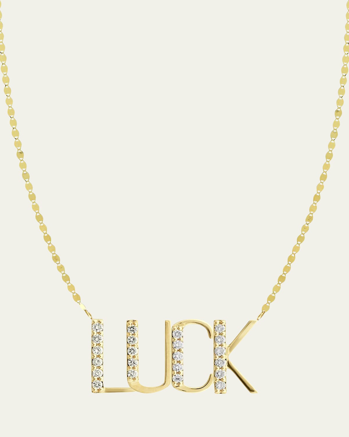 Gold Personalized Four-Letter Pendant Necklace w/ Diamonds