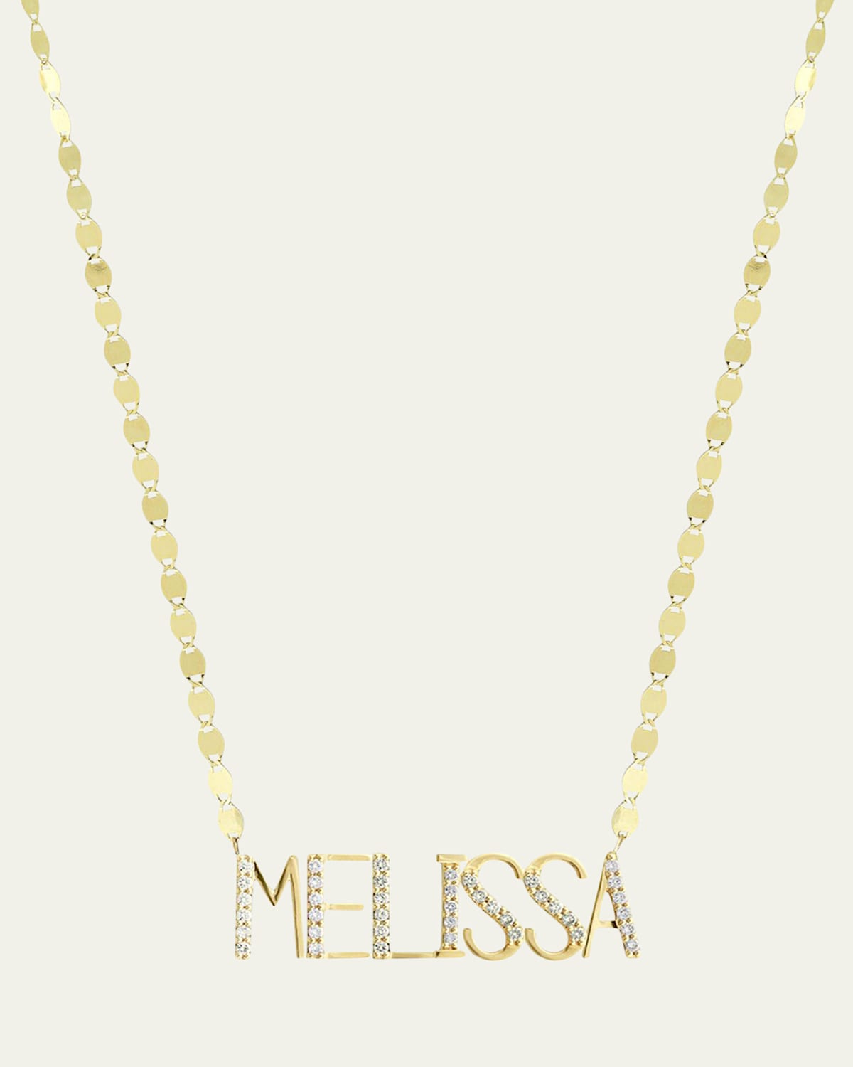 Gold Personalized Four-Letter Pendant Necklace w/ Diamonds