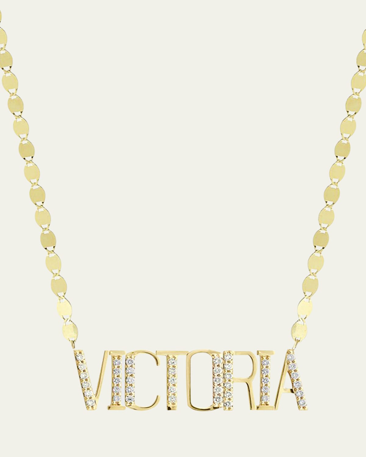 Gold Personalized Four-Letter Pendant Necklace w/ Diamonds