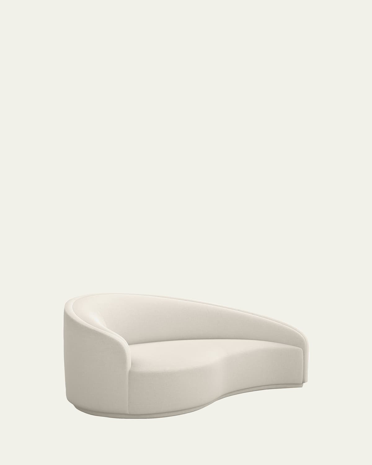 Interlude Home Dana Left Curved Chaise In Faux Linen Pearl
